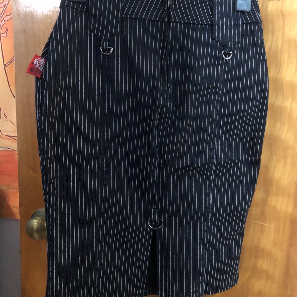 Pinstripe Pencil Skirt Rockabilly Pinup - Picture 4 of 6